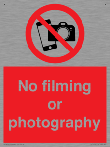 No filming or photography